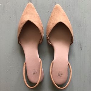Tan Pointed Sling-Backs (Size 5.5)